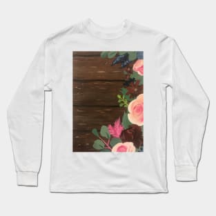 Rustic Painted Florals Long Sleeve T-Shirt